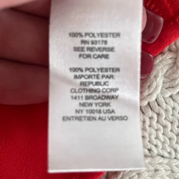 T Tahari Women's Reddish Orange Button-Down Blouse Flutter Sleeves Size Small - Picture 14 of 15